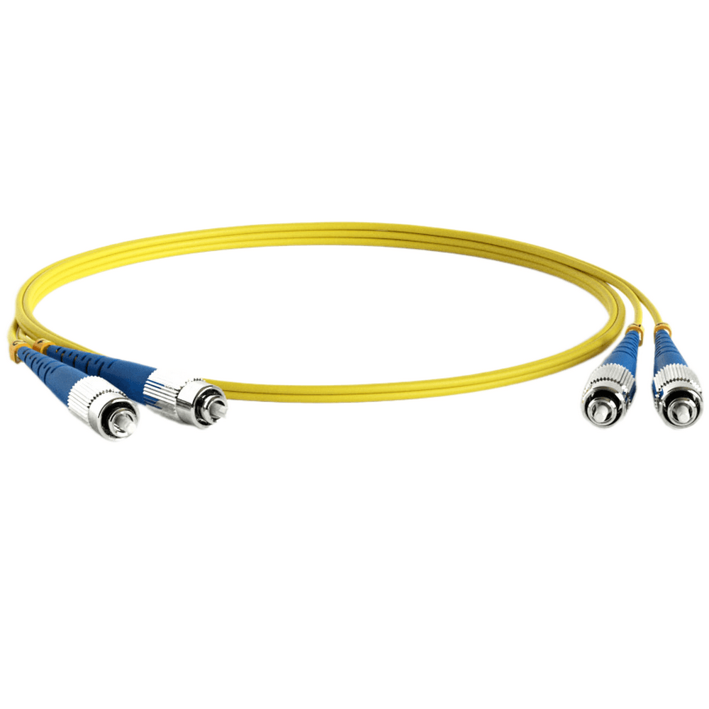 Патч-корд волоконно-оптический Hyperline FC-D2-9-FC/UR-FC/UR-H-1M-LSZH-YL(шнур) SM 9/125 (OS2), FC/UPC-FC/UPC, 2.0 мм, duplex, LSZH, 1 м