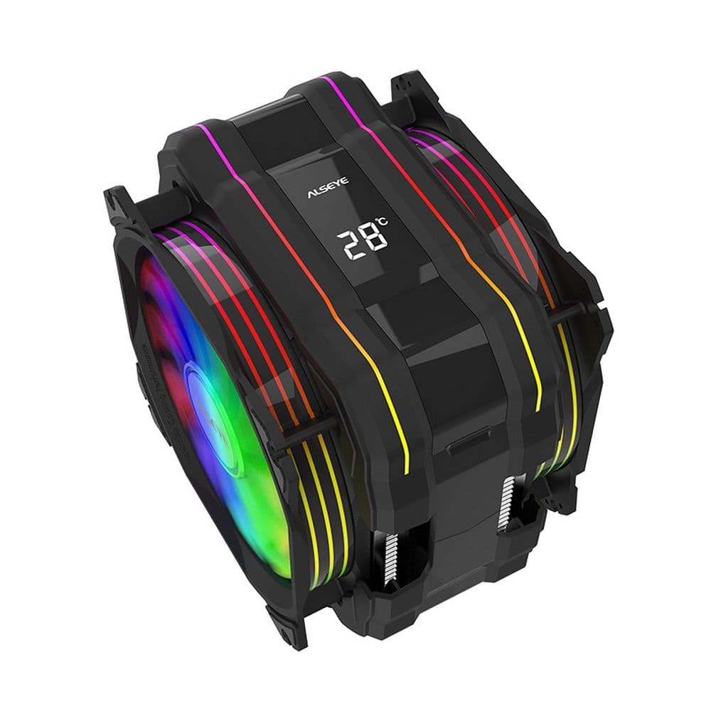 Вентилятор ALSEYE M120D (PLUS) Universal, 200W, Heat pipe 6mm*6, 120mm FAN 700;1900rpm, 73.75CFM, 41.2dBA, 8 LED, LED temperature cover RTL