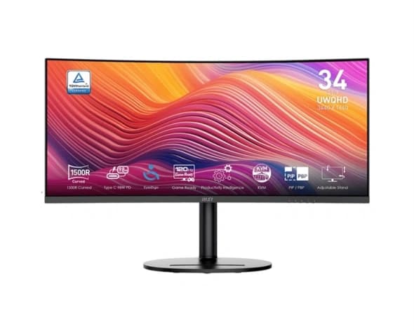 Монитор MSI 34" Modern MD342CQP 1500R, 21:9, VA, UWQHD, 1ms, 300cd, 120Hz, HDMI, DP, USB, USB-C, HAS