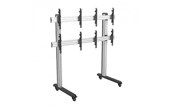 Мобильная стойка Wize Pro VWM2X2-55 для видеостены 2х2 из дисплеев 45"-55", нагрузка до 50 кг на один дисплей, max VESA 600x400, кабельный канал
