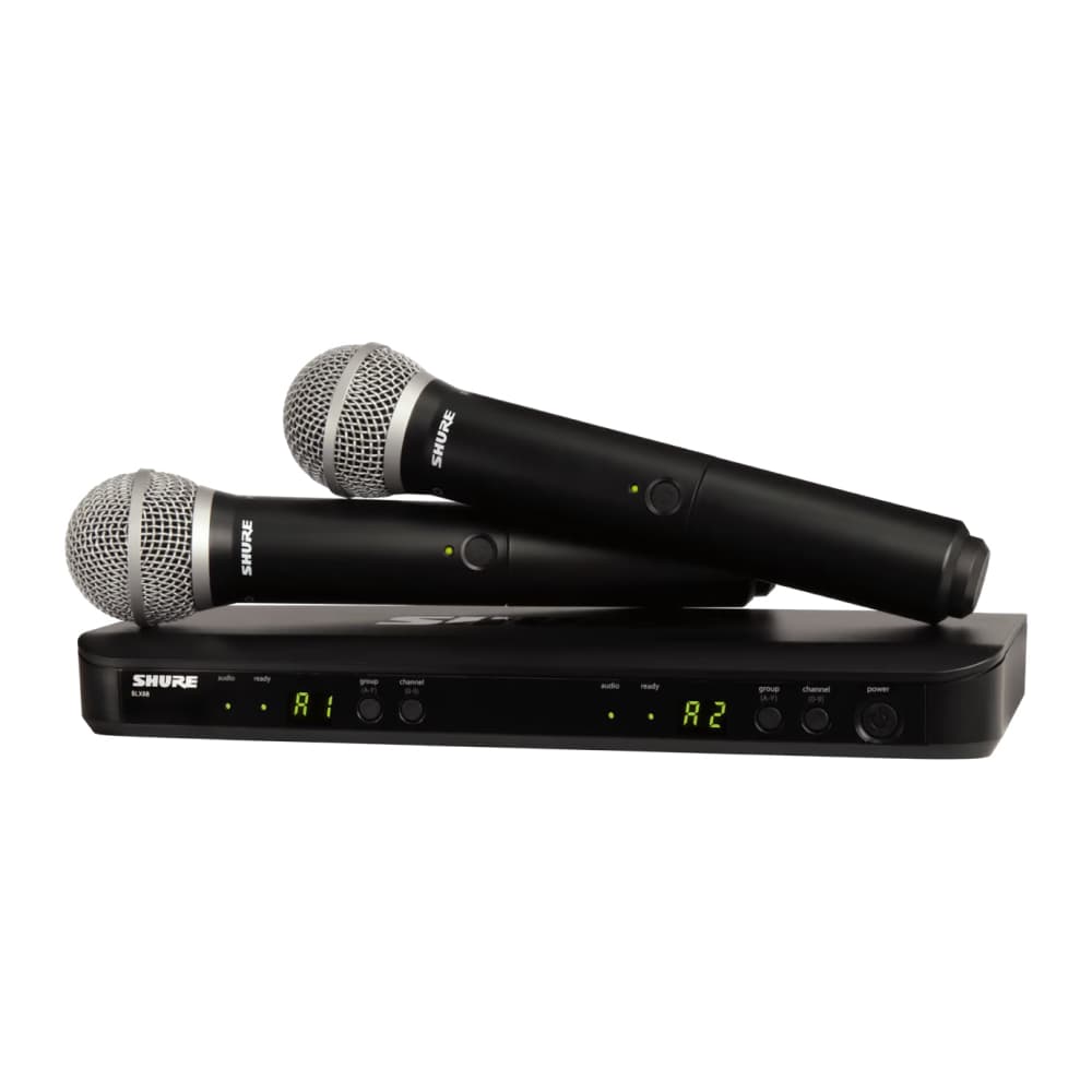 Двухканальная радиосистема SHURE BLX288E/PG58 M17 с двумя ручными передатчиками PG58
