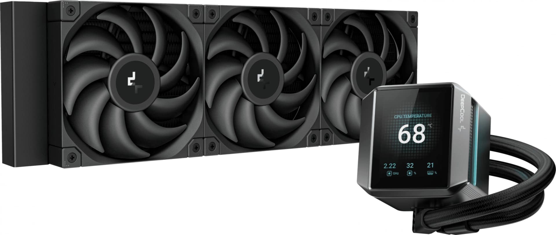 Система водяного охлаждения Deepcool Mystique 360 Soc-AM5/AM4/1200/1700/1851 черный 4-pin 36.49dB Al LCD 300W 1847gr Ret (R-LX750-BKDSNMP-G-1)