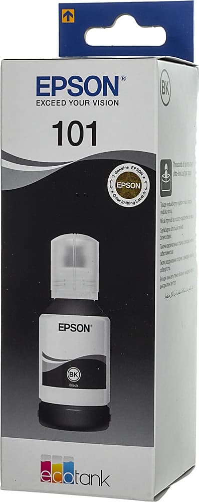 Картридж струйный Epson L101 C13T03V14A черный (127мл) для Epson L4150/L4160/L6160/L6170/L6190