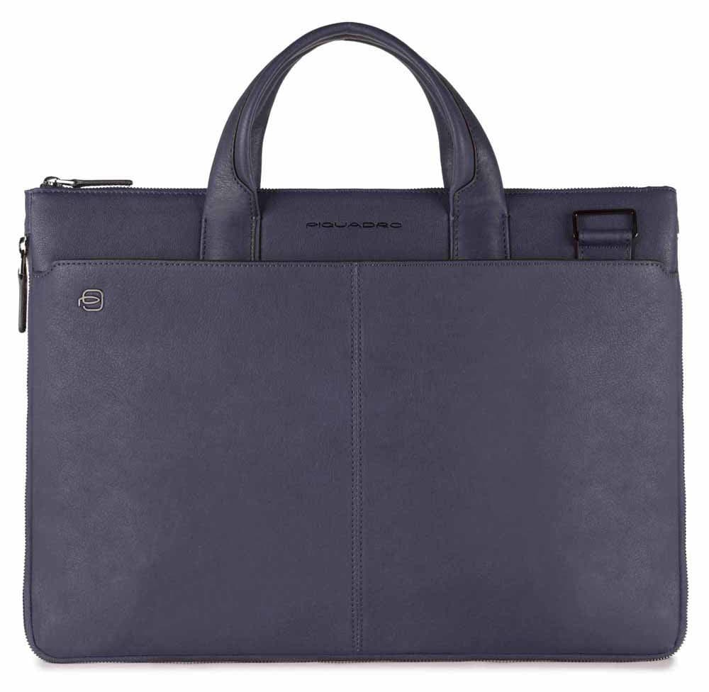 Деловая сумка Piquadro Black Square CA4021B3/BLU4 с отделением для ноутбука 15.6" синяя натур.кожа