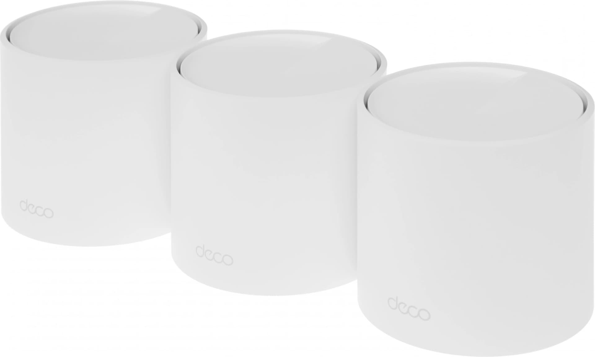 Бесшовный Mesh роутер TP-Link Deco X10 (DECO X10(3-PACK)) AX1500 10/100/1000BASE-TX белый (упак.:3шт)