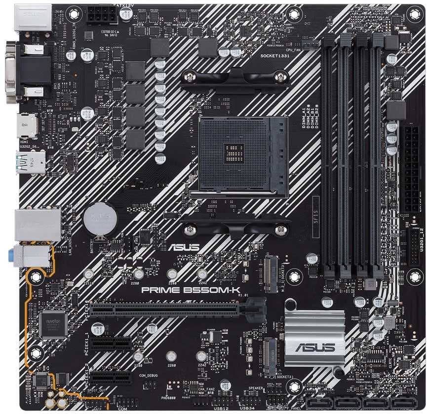 Мат.плата ASUS PRIME B550M-K SAM4 <AMD B550> PCI-E D-Sub+DVI+HDMI GbLAN SATA RAID MicroATX 4DDR4 (RT