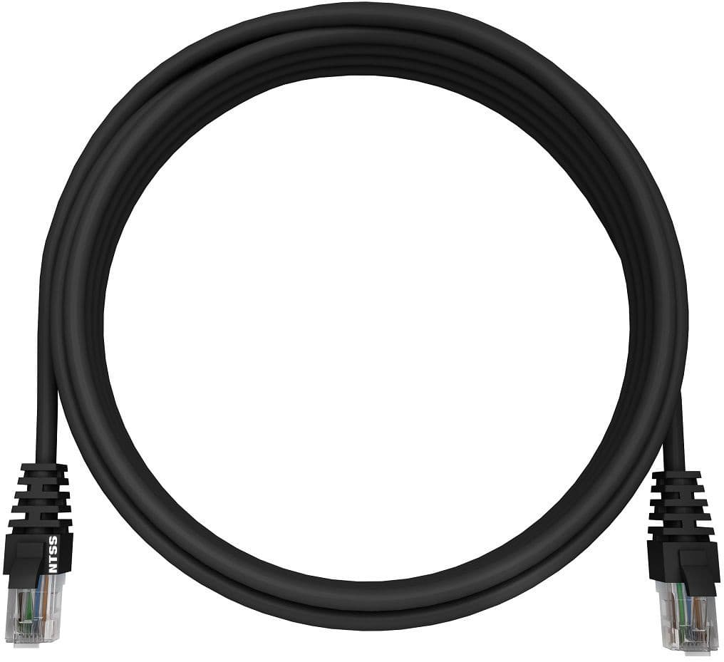 Патч-корд NTSS NTSS-PC-UTP-RJ45-5e-0.15-LSZH-BL UTP RJ-45 вил.-вилка RJ-45 кат.5E 0.15м черный LSZH 26AWG