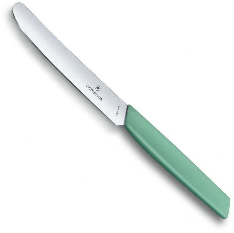 Нож кухонный Victorinox Swiss Modern (6.9006.1141) стальной столовый лезв.110мм прямая заточка мятный