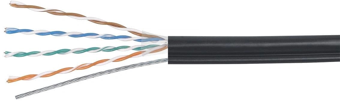 Кабель информационный Cabeus UTP-4P-CAT.5E-SOLID-ST-OUT кат.5E U/UTP 4 пары PE внешний 305м черный