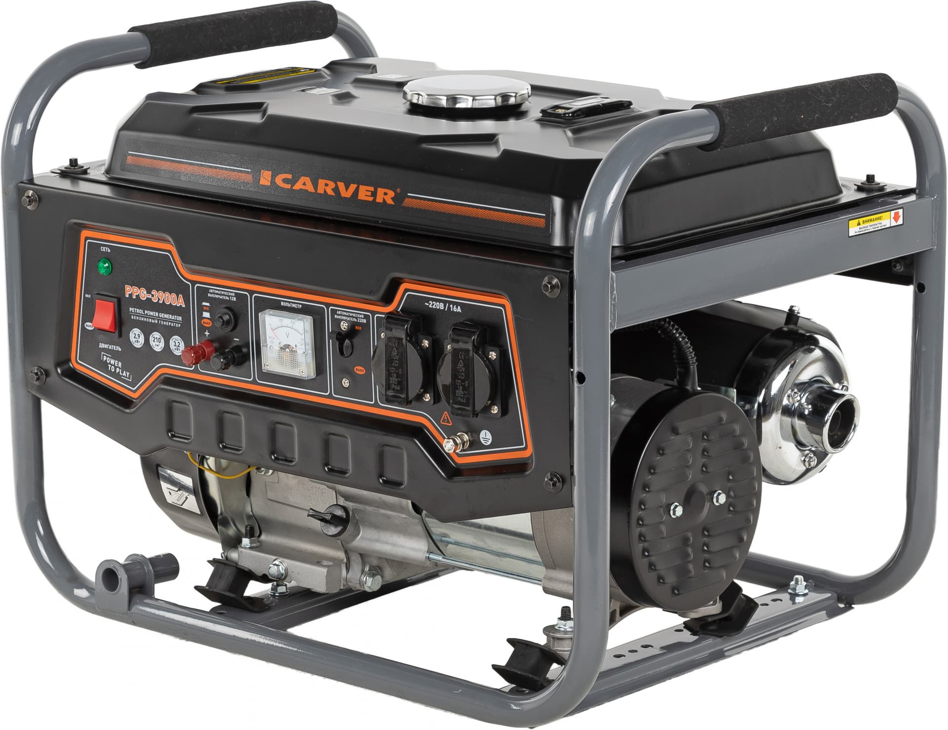 Электрогенератор бензиновый Carver PPG-3900A, 3.2 кВт, 67 дБ, 42 кг