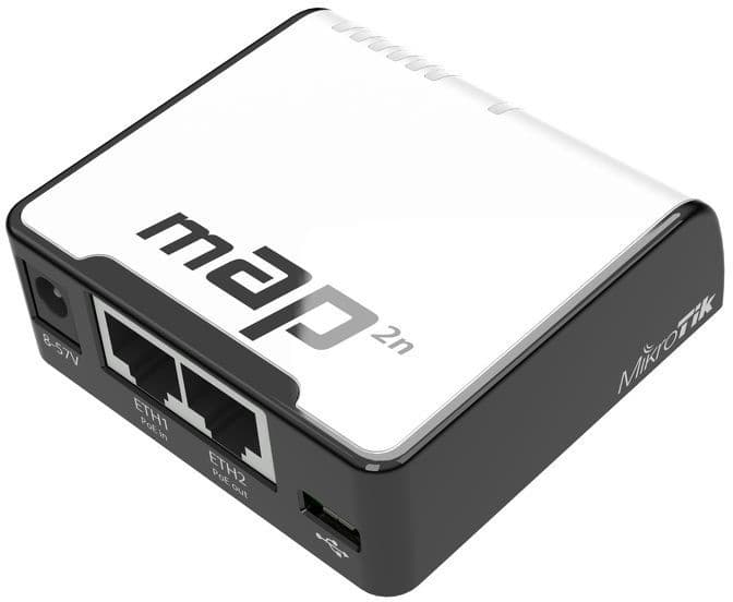 Точка доступа wi-fi MikroTik mAP with AR9531 650MHz CPU, 64MB RAM, 2xLAN, built-in 2.4Ghz 802.11bgn Dual Chain wireless with integrated antennas, micr