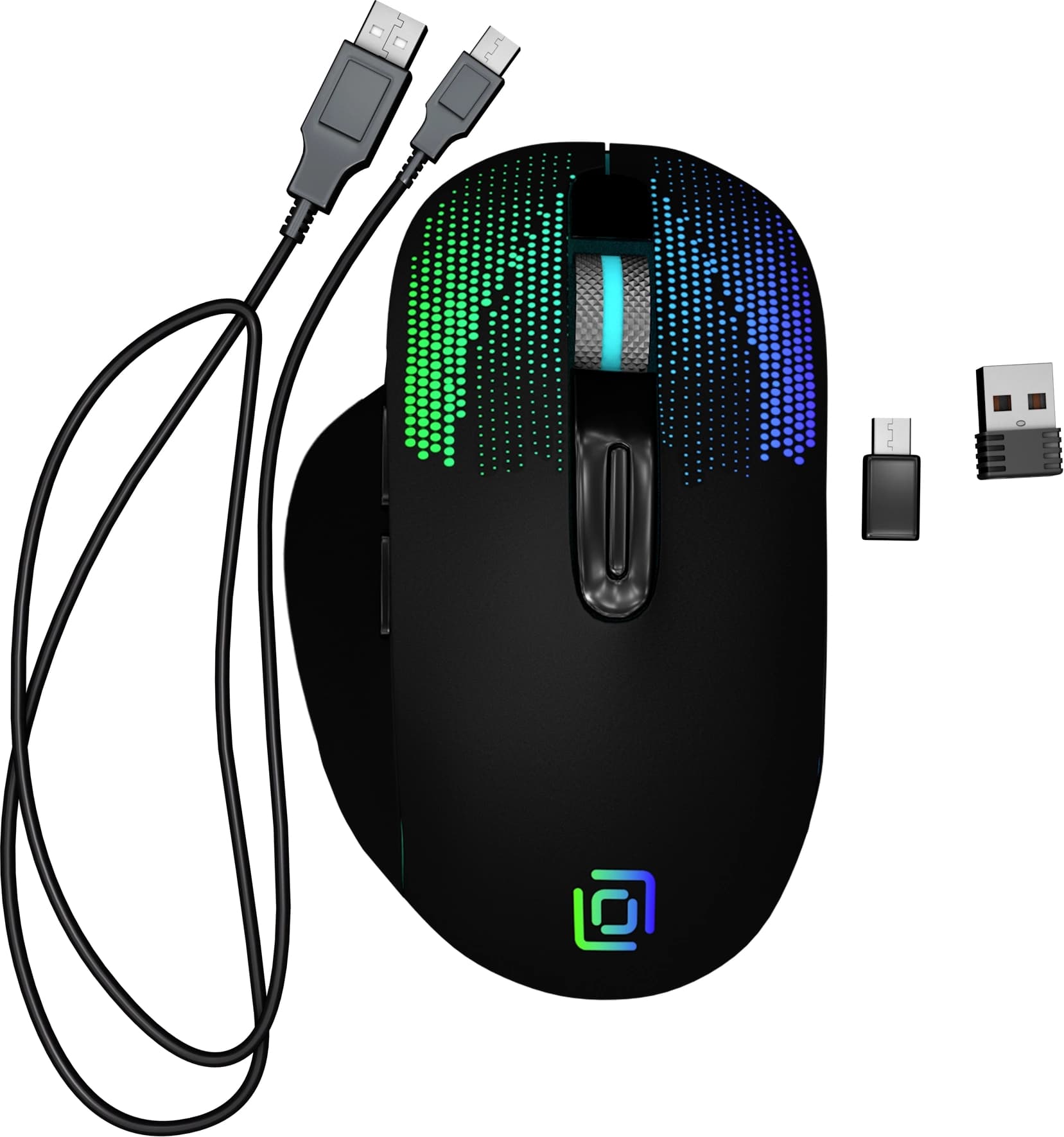 Мышь Оклик 636LWC черный оптическая 1600dpi беспров. USB/USB-C для ноутбука 6but