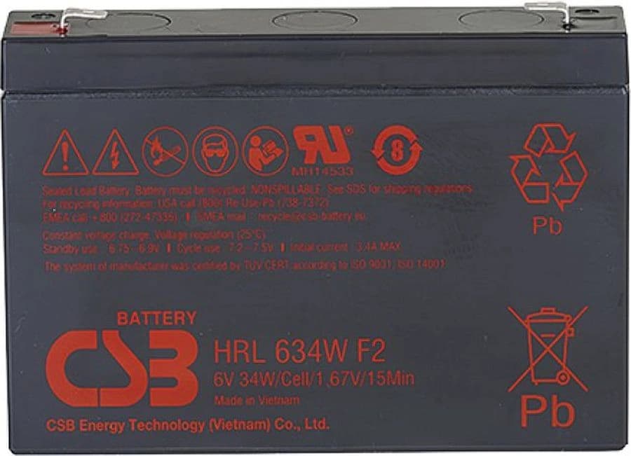 Батарея для ИБП CSB HRL634W F2 FR 6В 34Ач