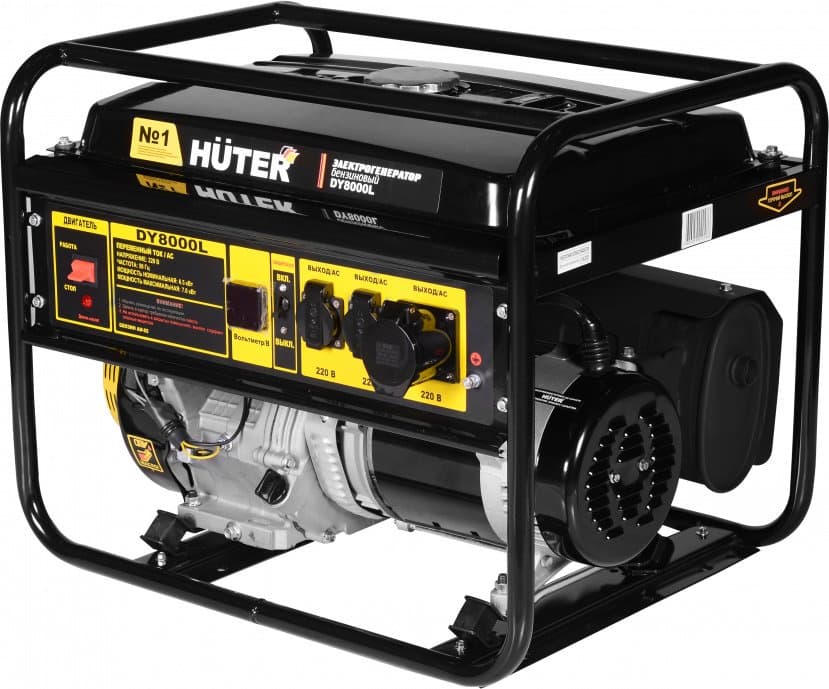 Электрогенератор бензиновый Huter DY8000L, 6.5 кВт, 91 дБ, 69.8 кг