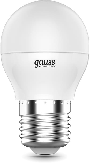 Лампа светодиодная Gauss Elementary 8Вт цок.:E27 шар 220B св.свеч.бел.нейт. (упак.:10шт) (53228)