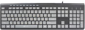Клавиатура Оклик 480M черный/серый USB slim Multimedia (1067199) кабель 1.5м