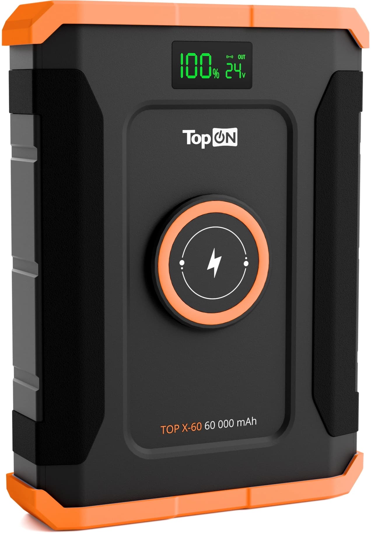 Электростанция портативная TopON TOP-X60 60000mAh 10A QC3.0/PD 3xUSB беспров.зар. черный/оранжевый