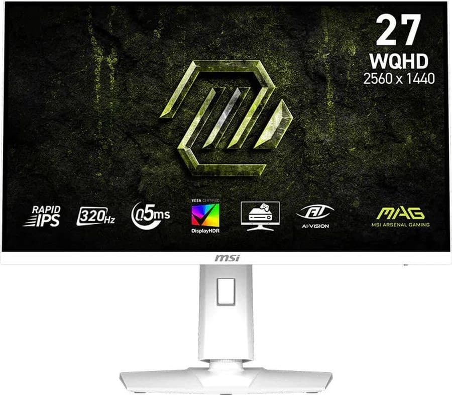 Монитор MSI 27" Mag 274QRFW X32 белый IPS LED 16:9 HDMI матовая HAS Piv 300cd 178гр/178гр 2560x1440 320Hz DP WQ 6.7кг