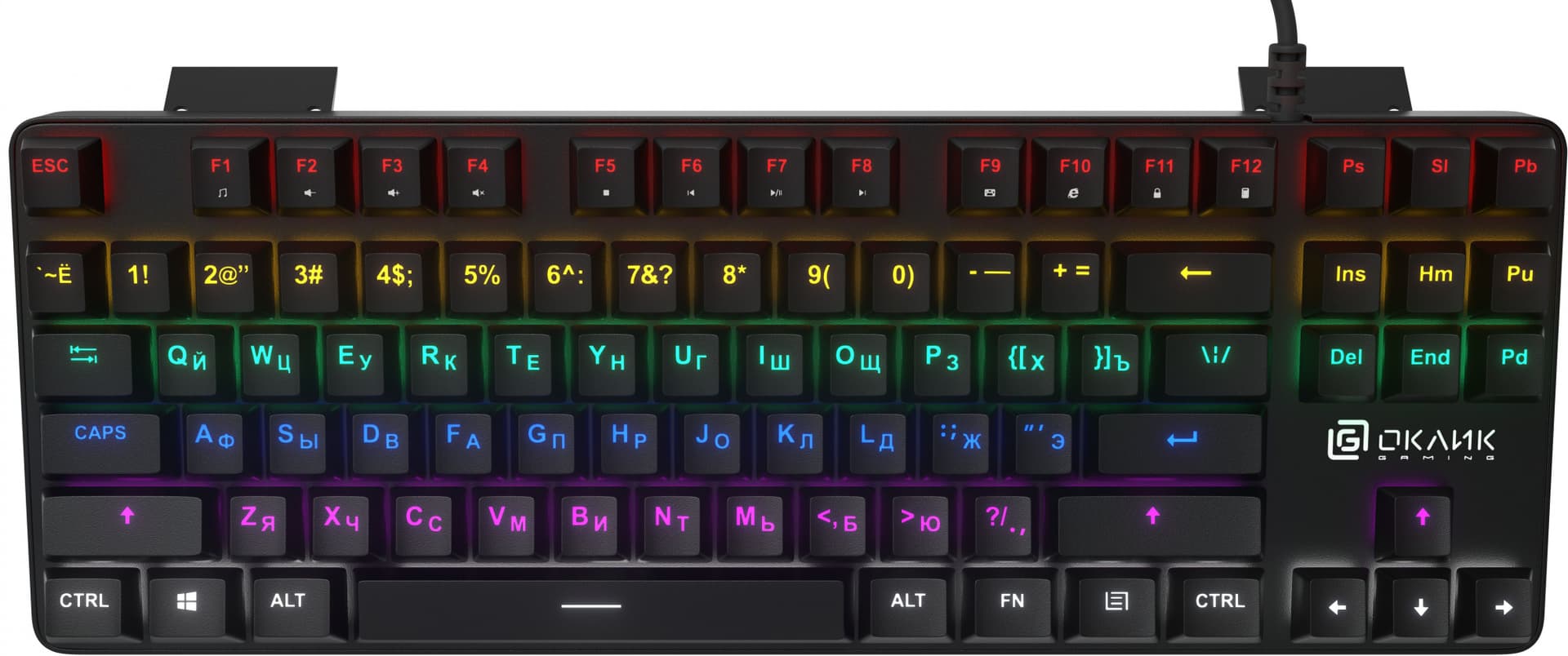 Клавиатура Оклик 969G SHOTGUN механическая черный USB Multimedia for gamer LED
