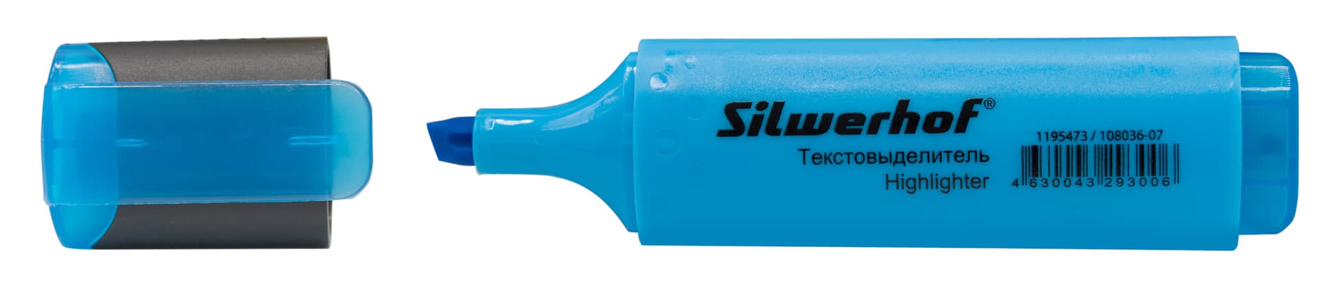 Текстовыделитель Silwerhof Blaze 108036-07 скошенный пиш. наконечник 1-5мм голубой картон