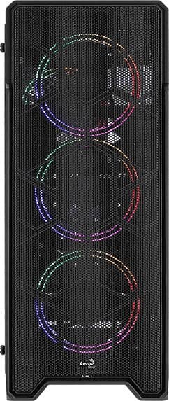 Корпус Aerocool Ore Saturn FRGB-G-BK-v1 черный без БП ATX 3x120mm 2xUSB2.0 1xUSB3.0 audio CardReader bott PSU