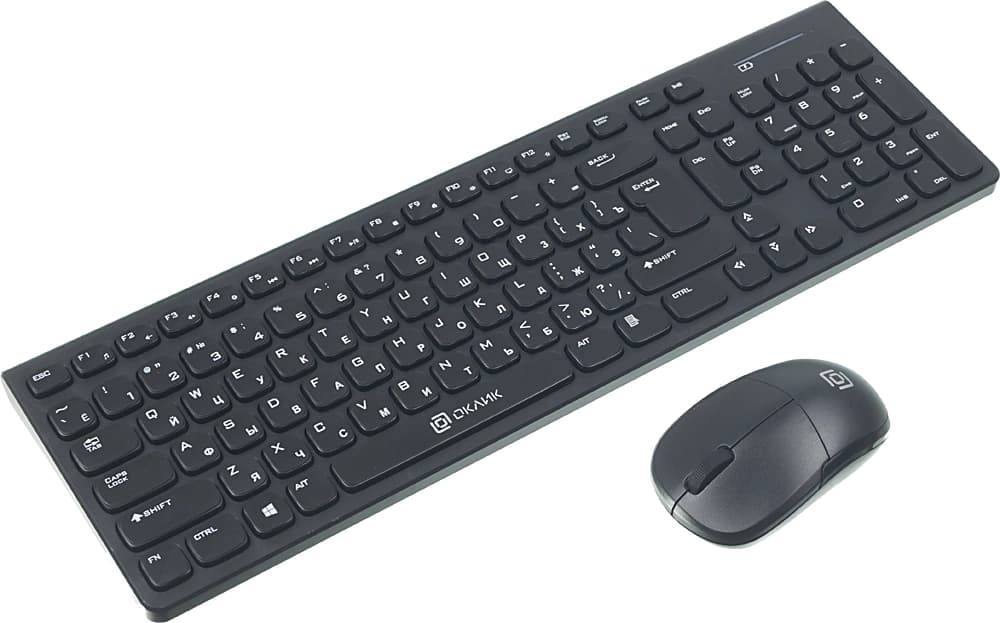 Комплект (клавиатура + мышь) OKLICK 220M Black беспроводной