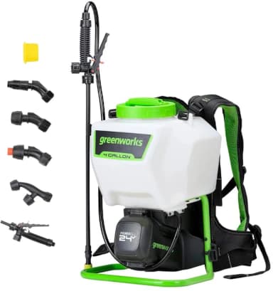 Опрыскиватель Greenworks G24BPSII аккум. ранц. 15л белый/зеленый (5300307)