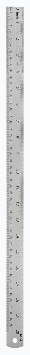 Линейка Deli Essential Metal 8464, сталь нержавеющая, длина 50 см, ассорти