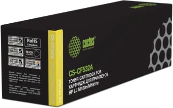 -/ Картридж лазерный Cactus CS-CF532A CF532A желтый (900стр.) для HP LJ M180n/M181fw