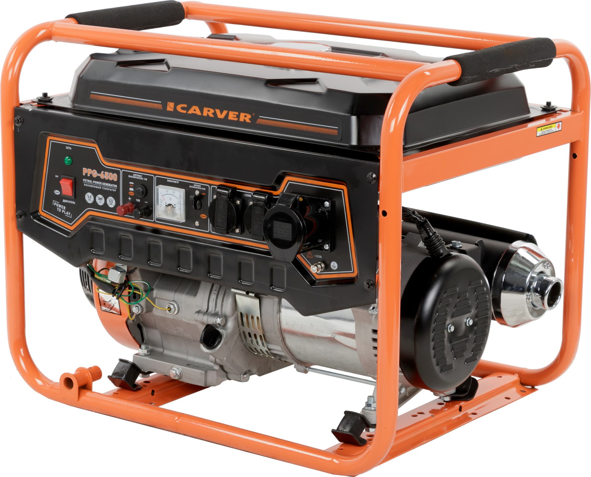 Электрогенератор бензиновый Carver PPG-6500, 5.5 кВт, 74 дБ, 79 кг