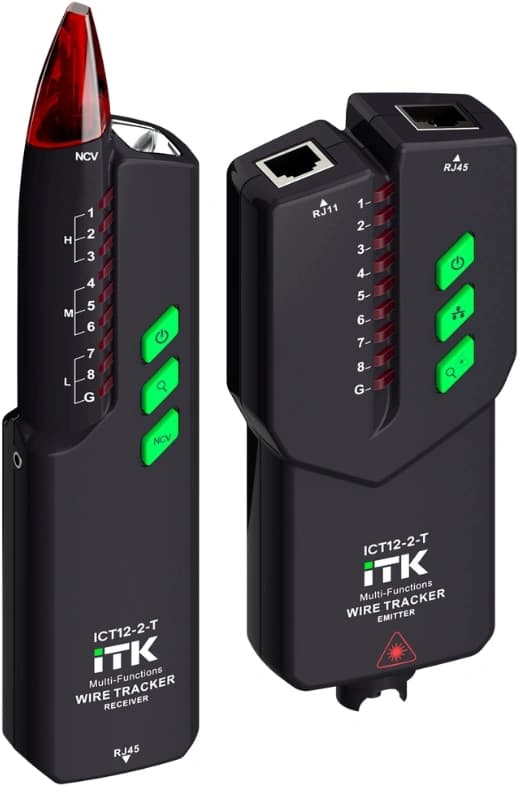Тестер кабельный ITK ICT12-2-T черный