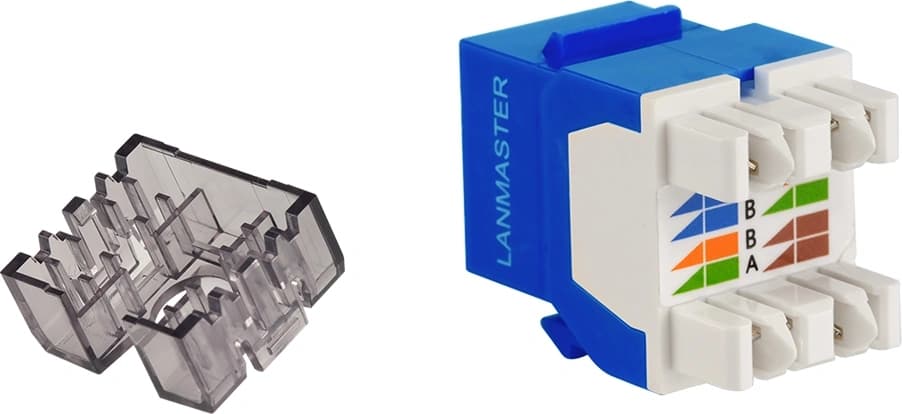 Модуль Lanmaster LAN-OK45U6/180N-BL Keystone RJ45 кат.6 син.