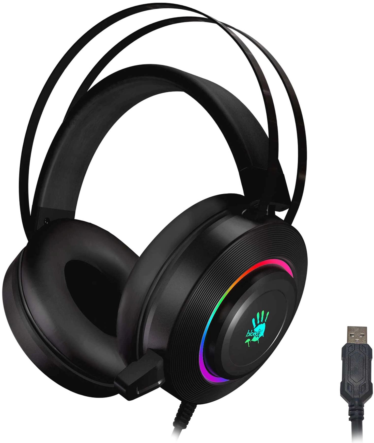 Наушники с микрофоном A4Tech Bloody G521 черный 2.3м мониторные USB оголовье (G521 (BLACK))