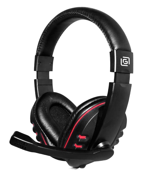 Наушники с микрофоном Оклик HS-L380G ABADDON черный/красный 1.8м мониторные оголовье
