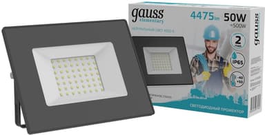 Прожектор уличный Gauss Elementary 613100250 светодиодный 50Втчерный