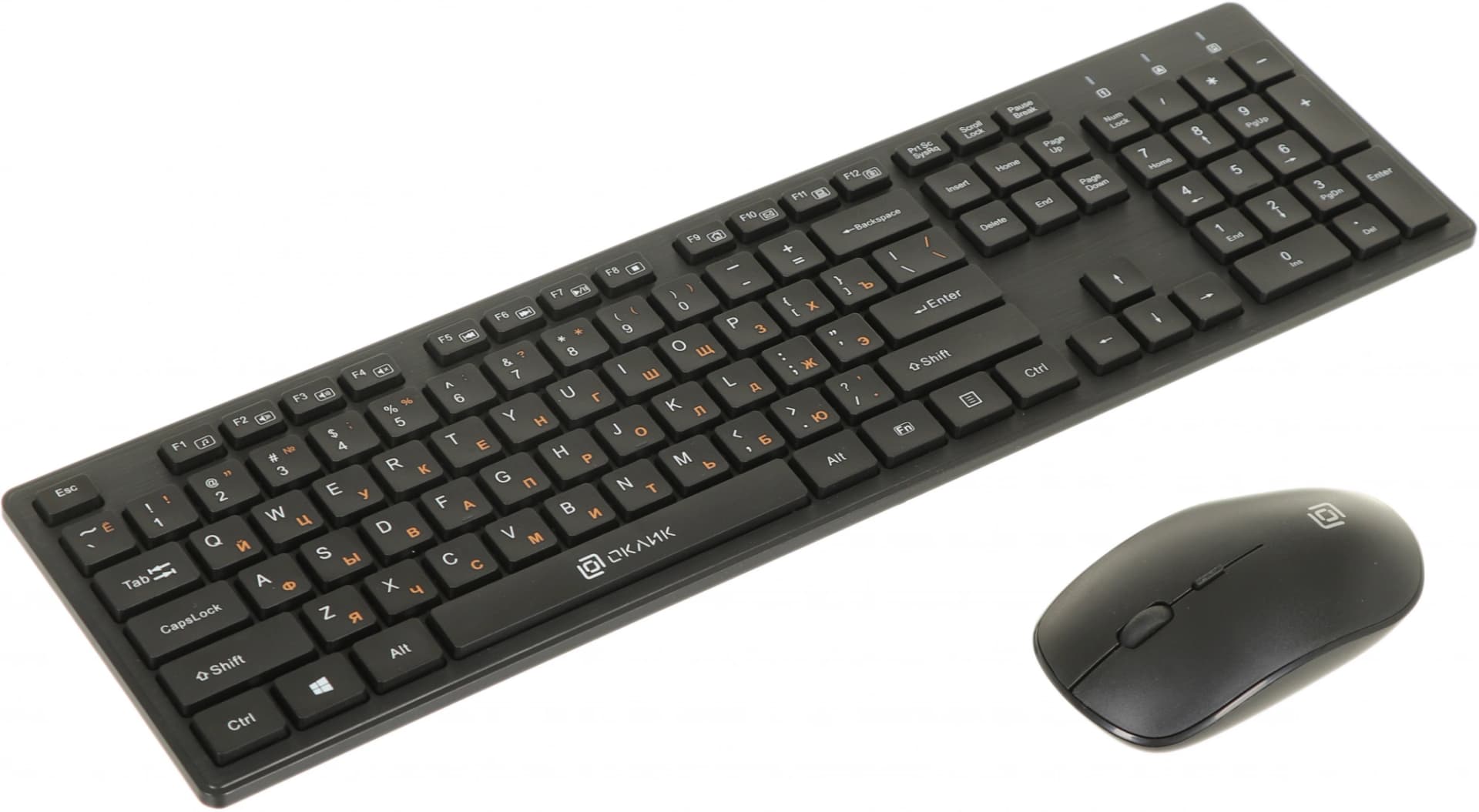 Клавиатура + мышь Оклик 240M клав:черный мышь:черный USB беспроводная slim Multimedia