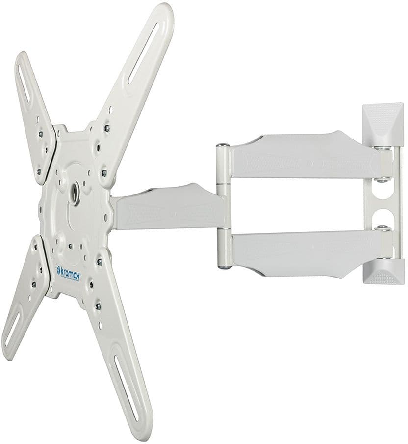 Kromax ATLANTIS-40 white, Кр. стал. наст. для TV 22"-65", max 40 кг, 5 ст св., нак. +5°-15°, пов. 180°, от ст. 60-523 мм, max VESA 400x400 мм