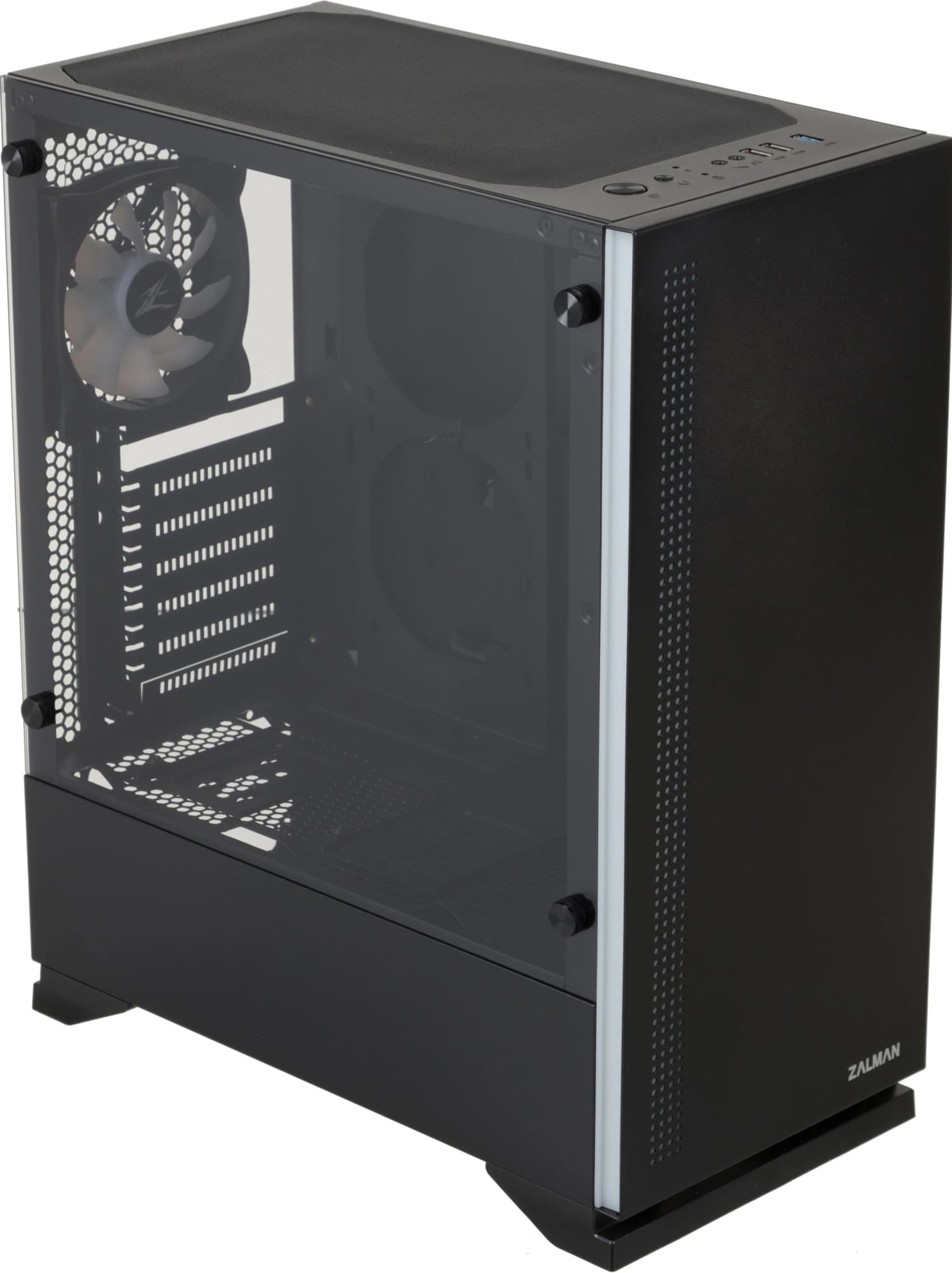 ZALMAN S5 Black, без БП, боковое окно (закаленное стекло), черный, ATX
