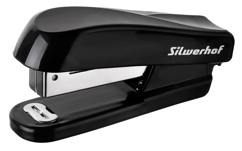 Степлер Silwerhof 24/6 (20листов) черный 50скоб пластик закрытый коробка