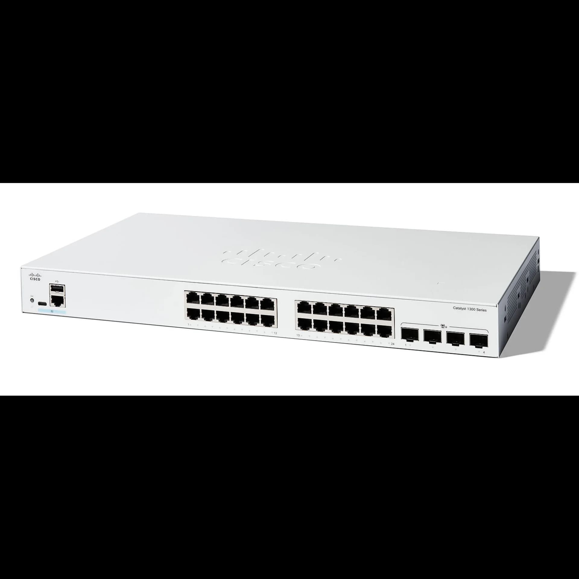 Коммутатор Cisco Catalyst C1300-24T-4X, 24×1 Гбит/с, 4×10 Гбит/с SFP+