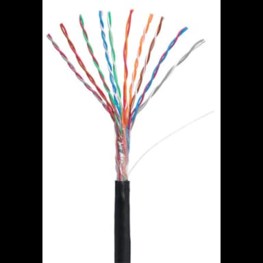 Кабель NETLAN U/UTP 10 пар, Кат.5 (Класс D), 100МГц, одножильный, BC (чистая медь), внешний, PE до -40C, черный, 305м