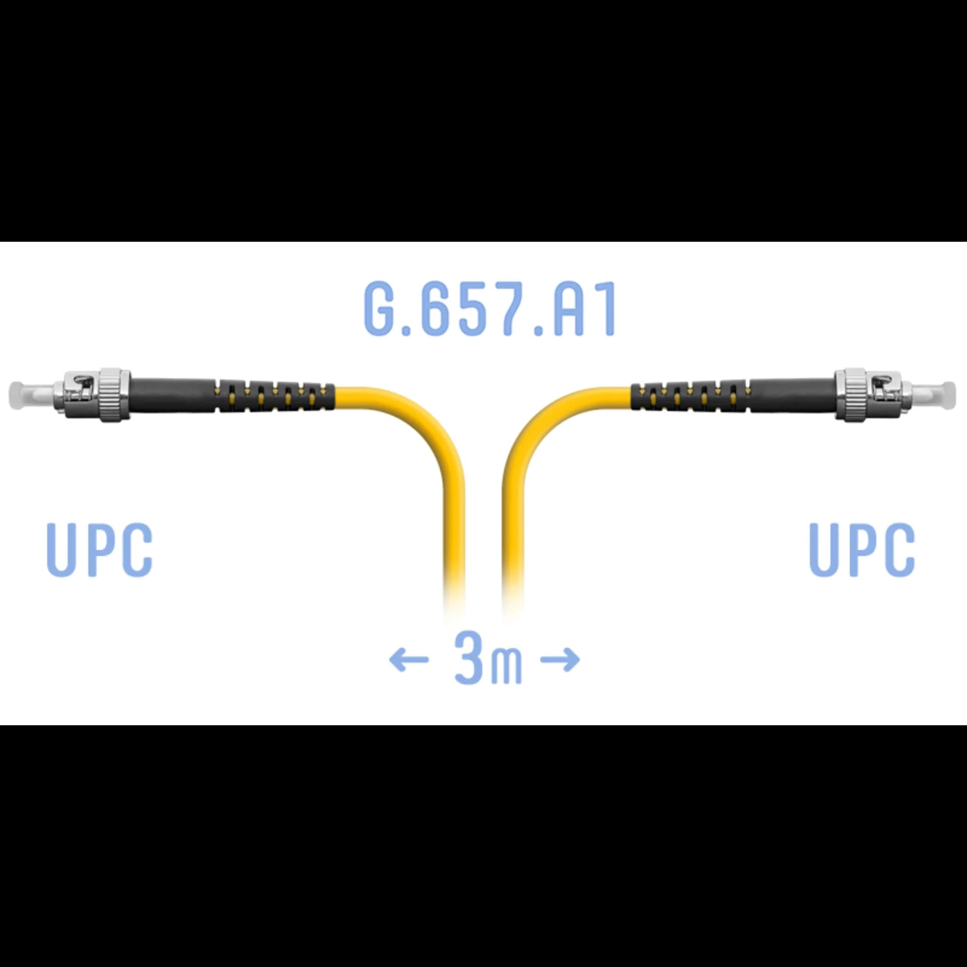 Патчкорд оптический ST/UPC SM G.657.A1 3 метра