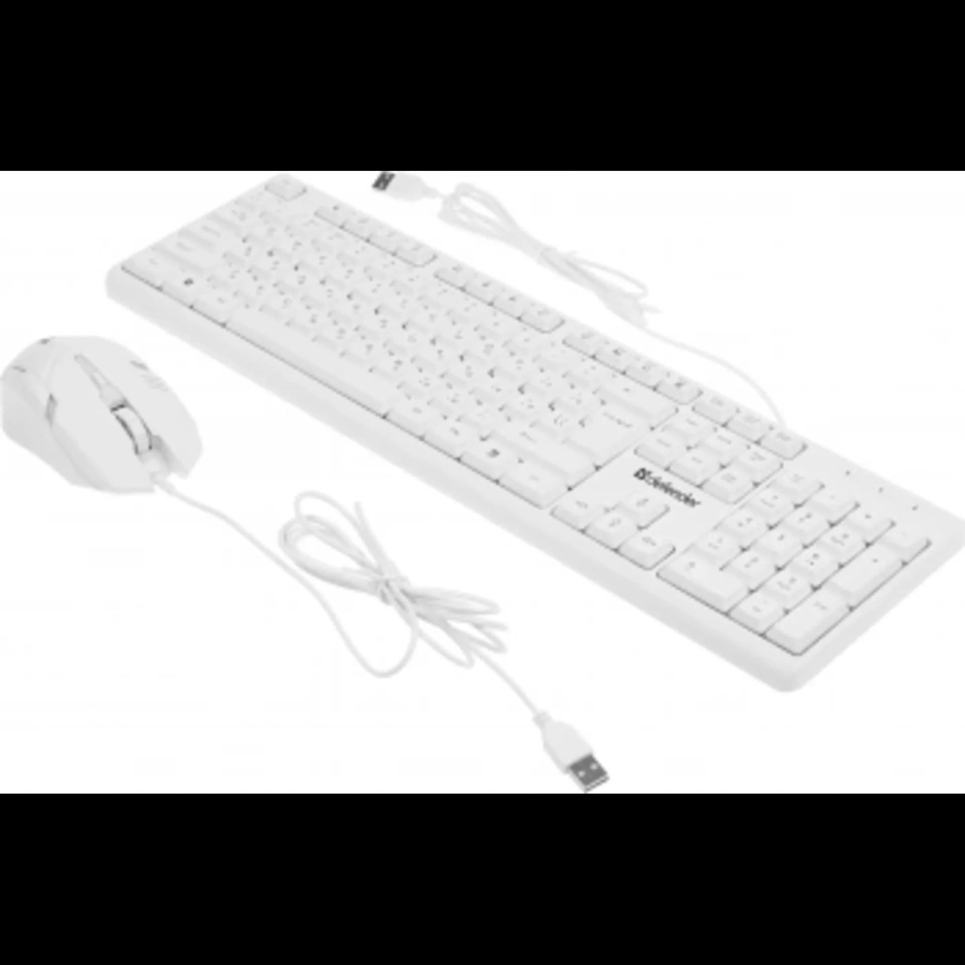 Клавиатура + мышь Defender Motion C-977 клав:белый мышь:белый/розовый USB Multimedia