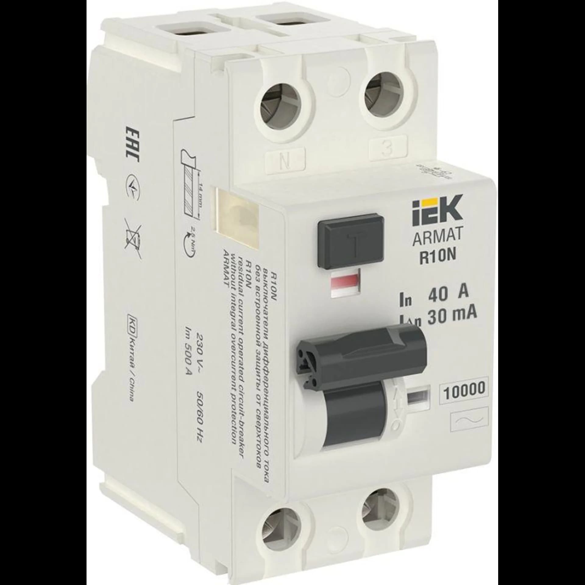 Выключатель дифференциального тока (УЗО) IEK ARMAT AR-R10N-2-040C030