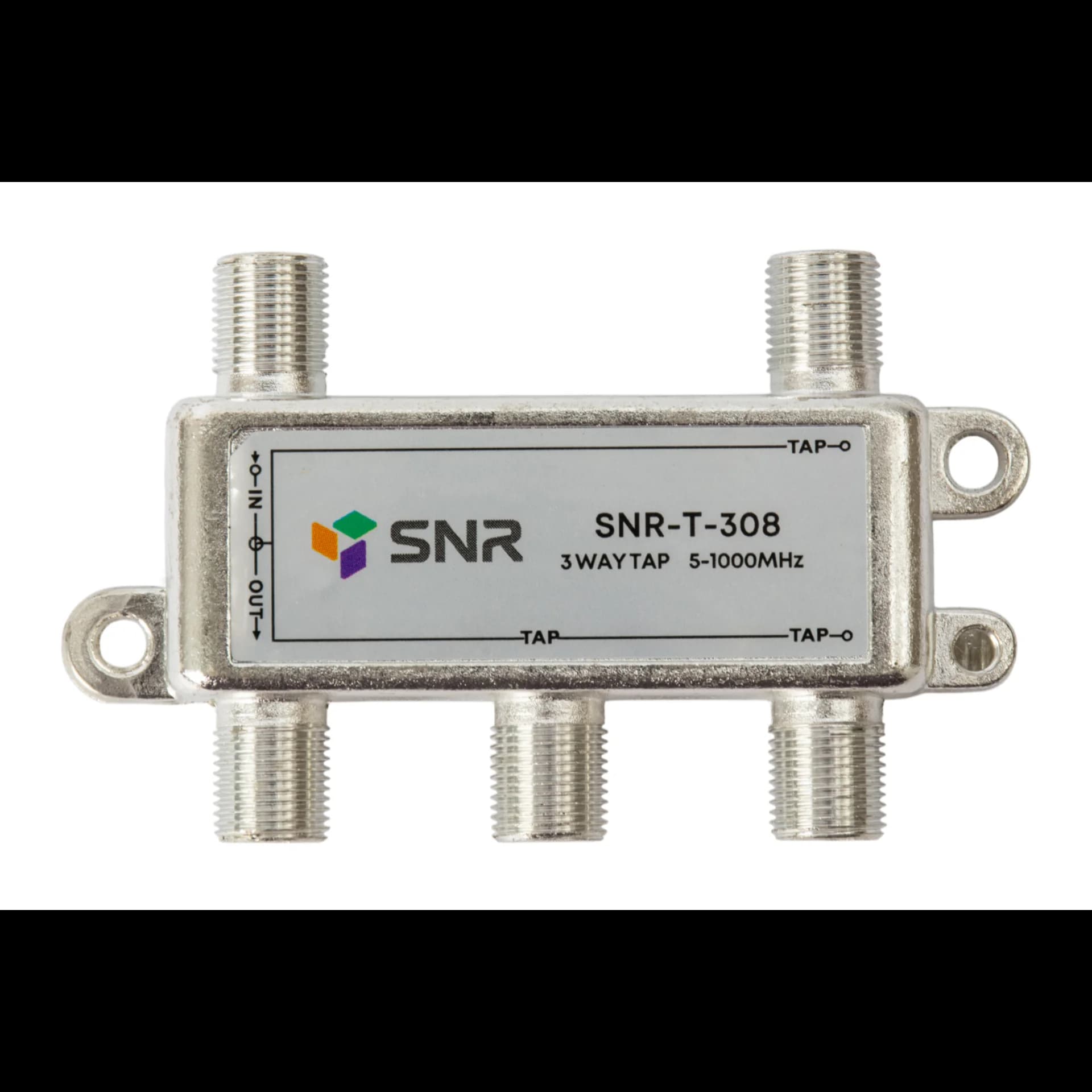 Ответвитель абонентский SNR-T-308 на 3 отвода, вносимое затухание IN-TAP 8dB.