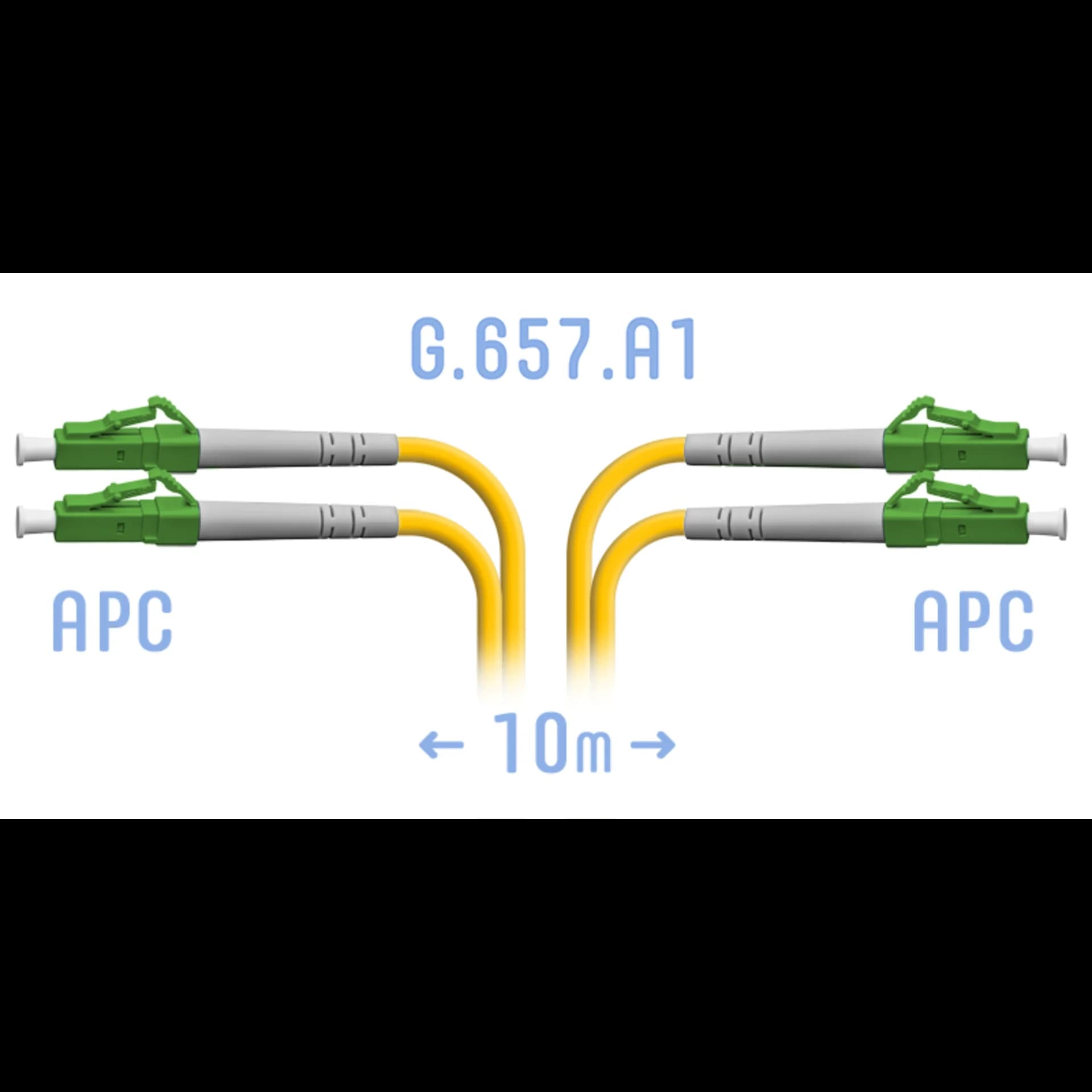 Патчкорд оптический LC/APC SM G.657.A1 Duplex 10 метров