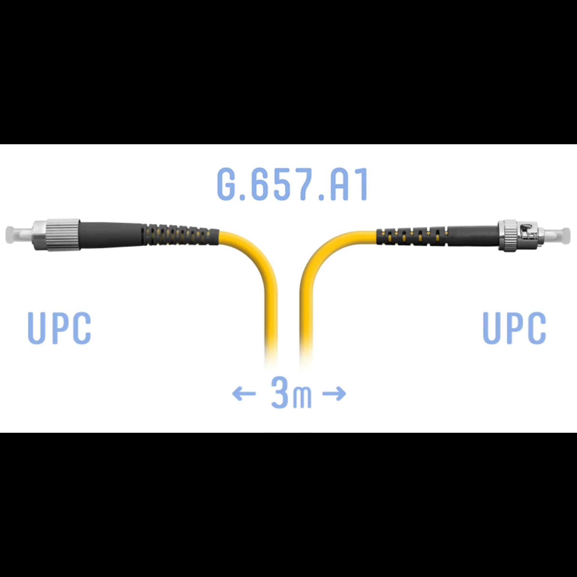Патчкорд оптический FC/UPC-ST/UPC SM G.657.A1 3 метра