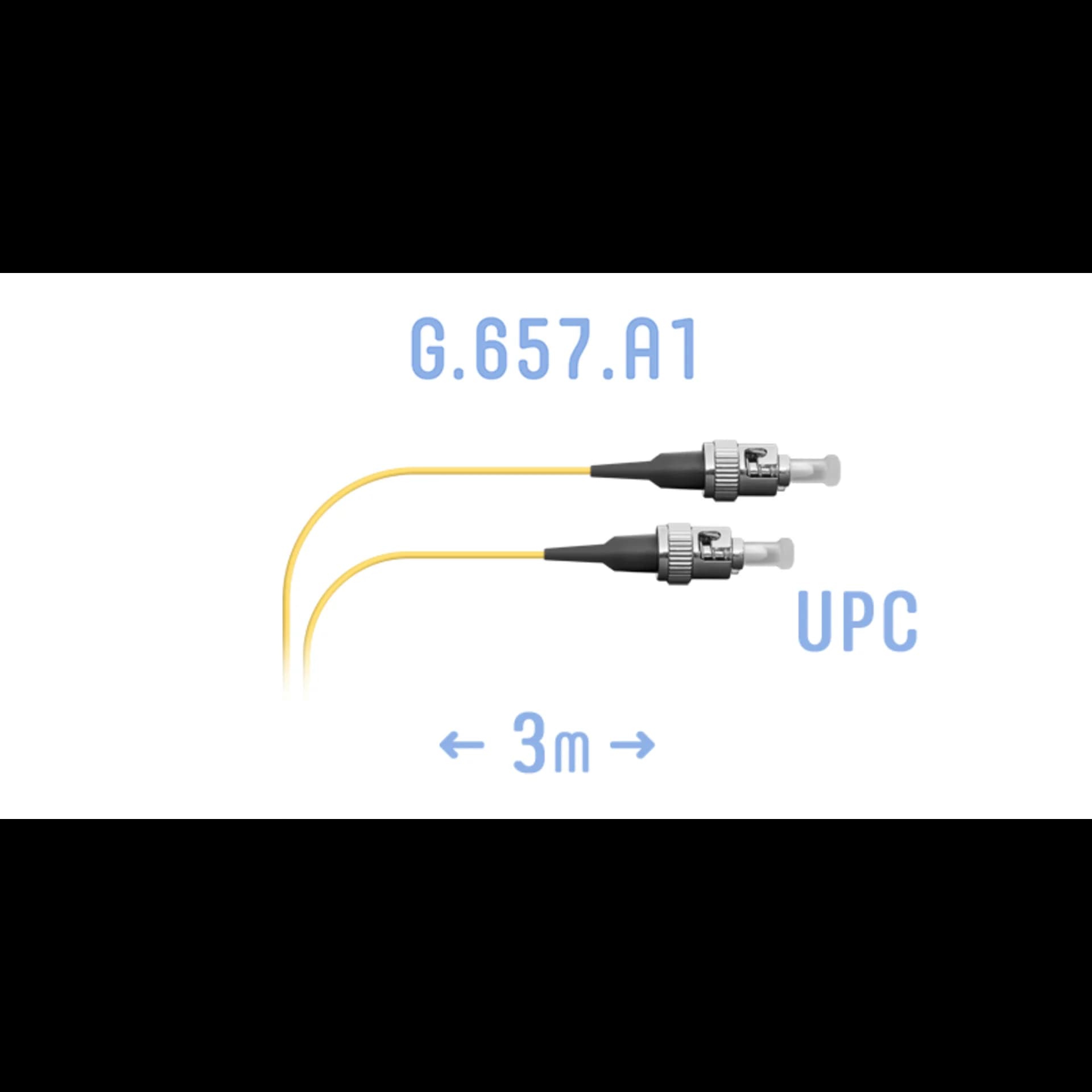 Шнур монтажный оптический ST/UPC SM G.657.A1 3 метра