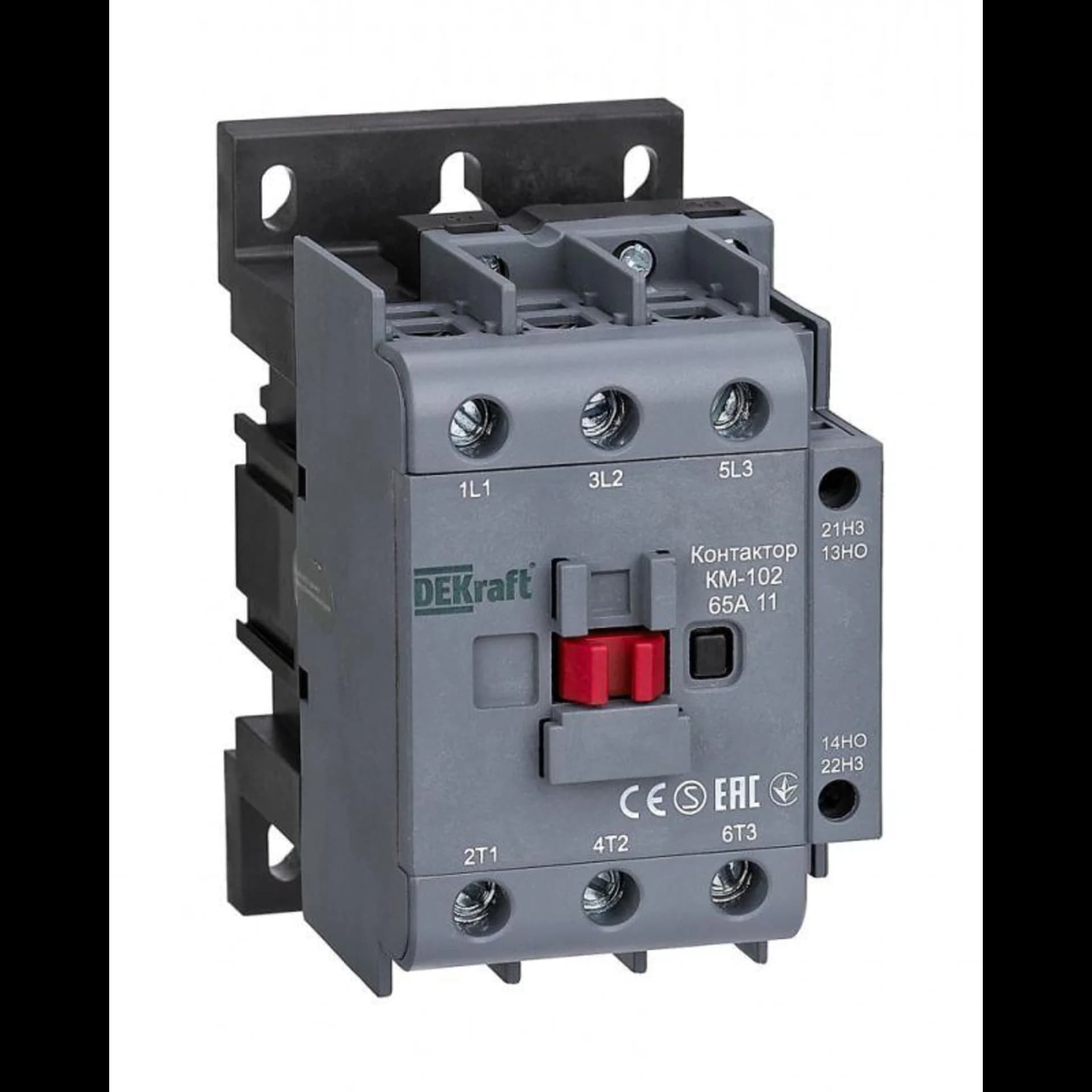 Контактор КМ-102 3п 65А кат. 230В AC 1НО+1НЗ AC-3 AC-4 DEKraft 22008DEK