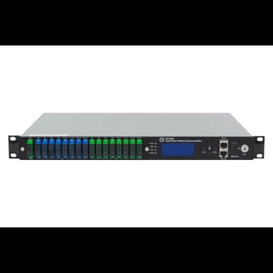 Оптический усилитель VERMAX для сетей КТВ, 2 входа, 16*21dBm выхода, WDM фильтр PON 1U